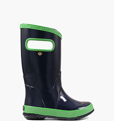 Rainboot Navy Kids' Lightweight Waterproof Boots in Navy/Green for $37.90