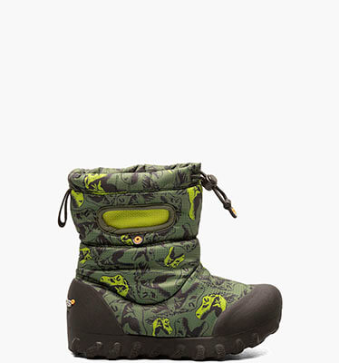 B-MOC Snow Cool Dinos Kids' Winter Boots in Dark Green Multi for $45.00