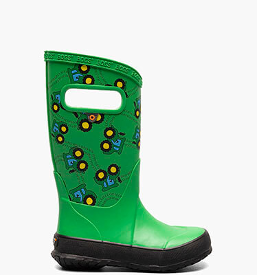 Design a Rainboot Tractors Kids' Rain Boots in Green Multi for $34.90