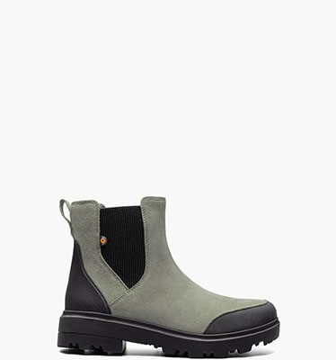 Holly Chelsea Leather Women's Casual Boots in Green Ash for $89.90