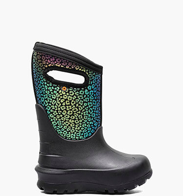 Neo-Classic Rainbow Leopard Kid's Winter Boots in Black Multi for $69.90