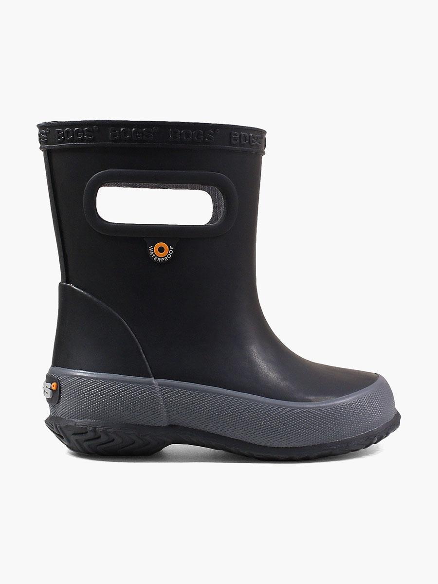 solid black rain boots