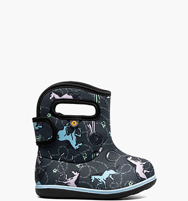 Baby Bogs II Horses Waterproof Baby Boots in Dark Gray Multi for $55.00
