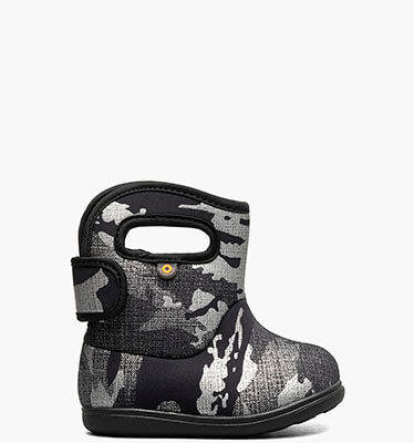 Baby Bogs II Metallic Camo Waterproof Baby Boots in Black Multi for $55.00