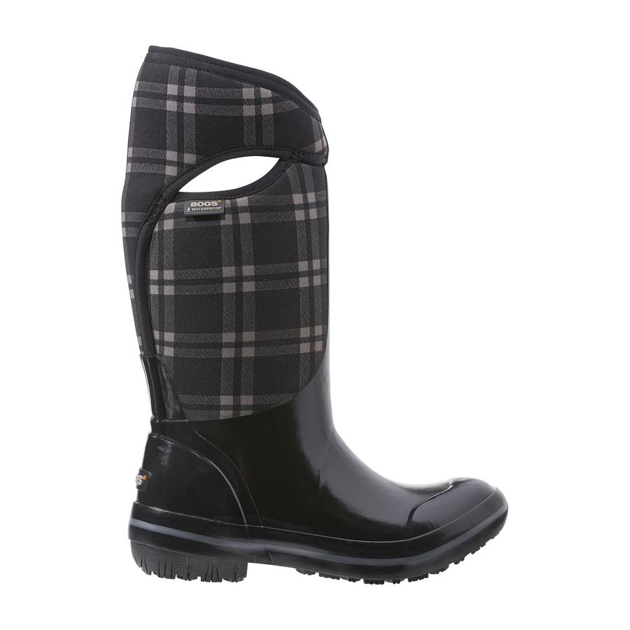 Bogs Women's Plimsoll Plaid Tall waterproof Black Boots 71785-001 | eBay