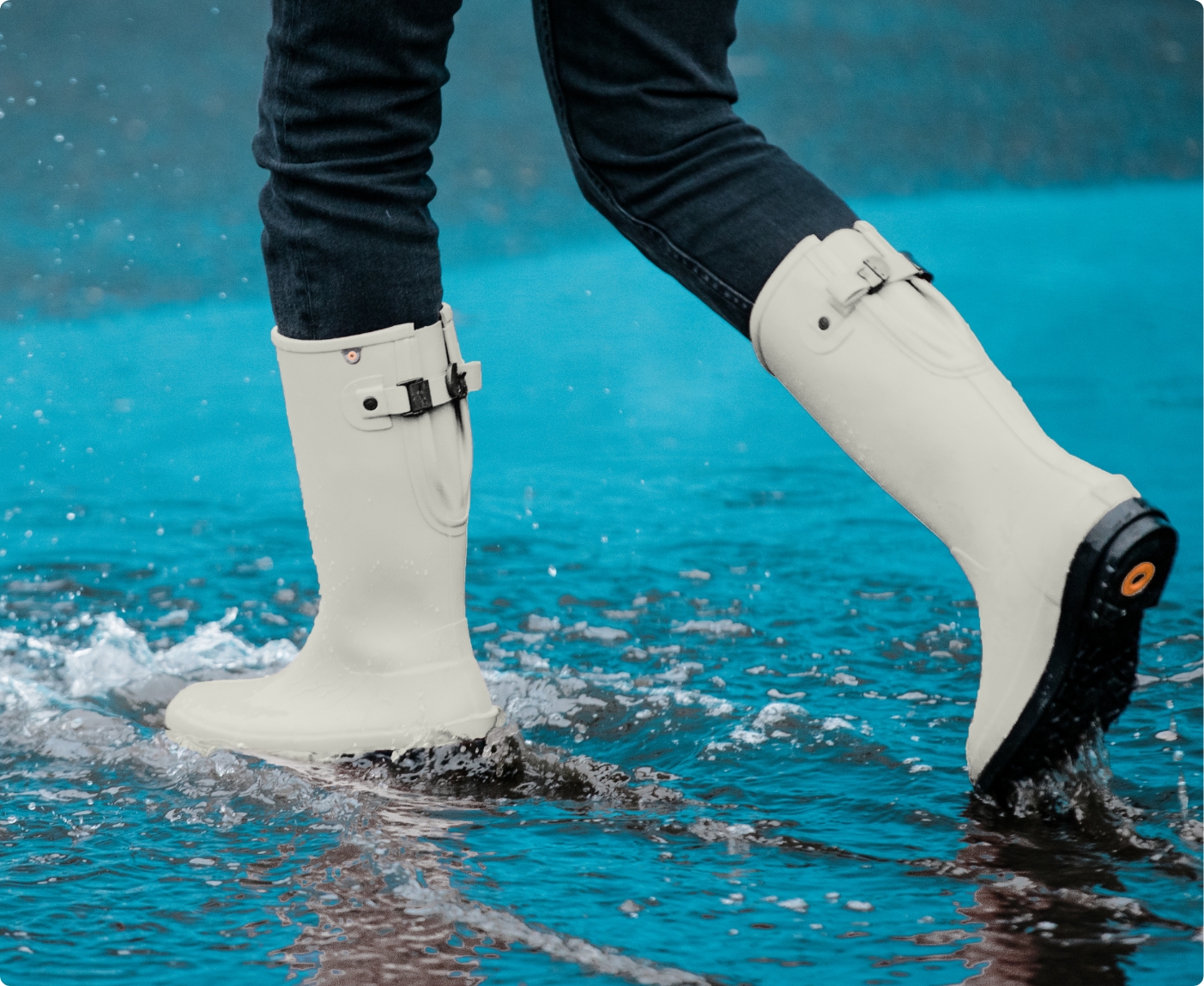 Shop the Women’s Amanda Tall II adjustable calf waterproof casual rain boots. The featured product is the Women’s Amanda Tall II adjustable calf in white/tan.