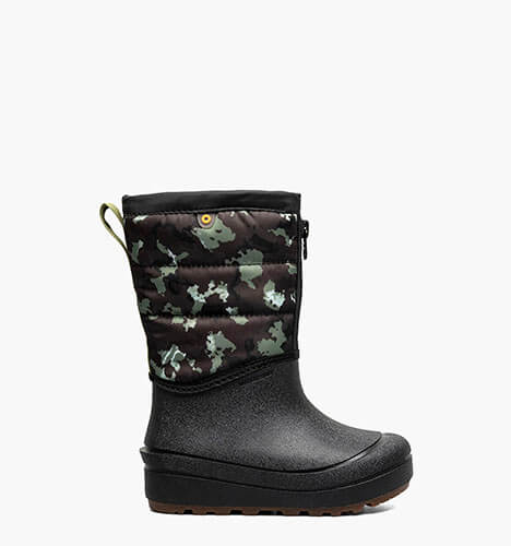 Snow Shell Zip Camo Texture Kids' Winter Boots in Black Multi for $65.00