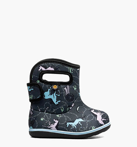 Baby Bogs II Horses Waterproof Baby Boots in Dark Gray Multi for $55.00