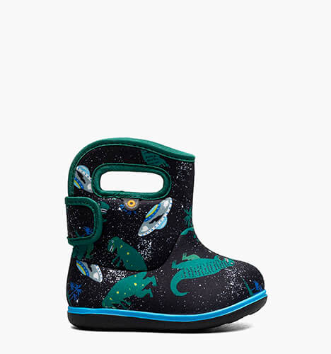 Baby Bogs II Jurassic Dino Waterproof Baby Boots in Black Multi for $55.00