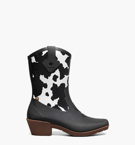 Jolene Mid Deco Women's Rainboots in Black w/White for $100.00