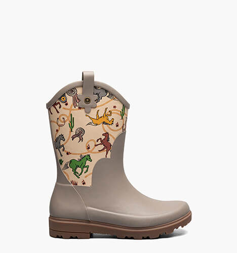 Lil' Jolene Kids Rain Boots in Tan Multi for $65.00